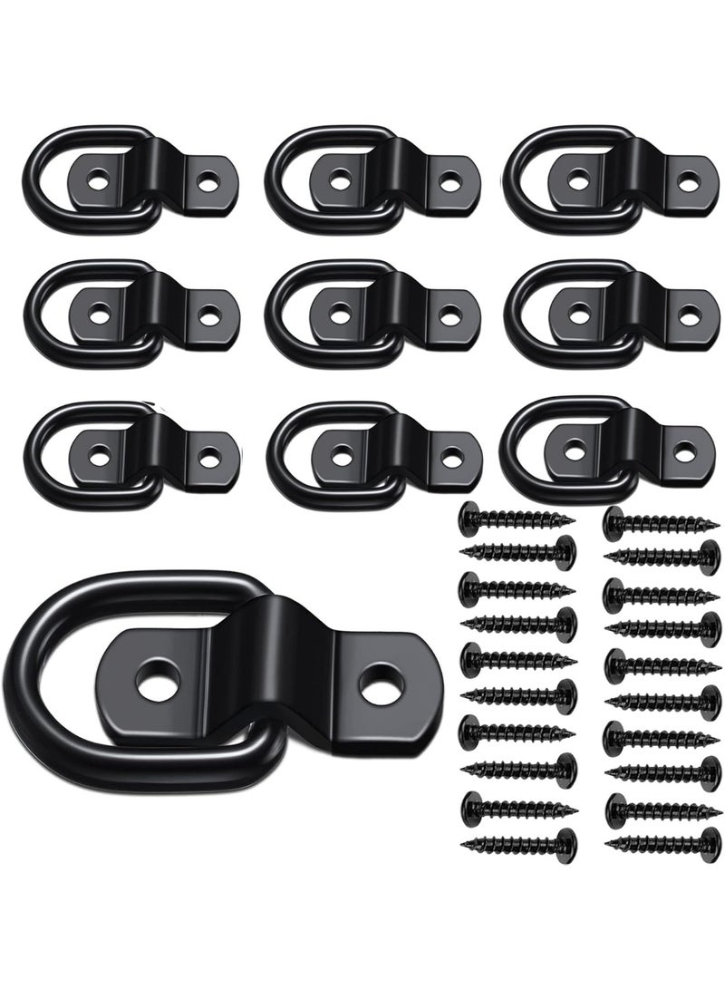 مرساة تثبيت حلقة D 1/4 بوصة حلقات ربط مرساة شاحنة عالية التحمل بسعة 1200 جنيهًا مرسات شاحنات شاحنات أساس مرسات أجزاء مقاطع حزمة لسيارات SUV وسيارات الرحلات والسيارات المُستأجرَة والشاحنات والسيارات والقوارب والدراجات النارية تثبيت سطحي (أسود) - Image 1